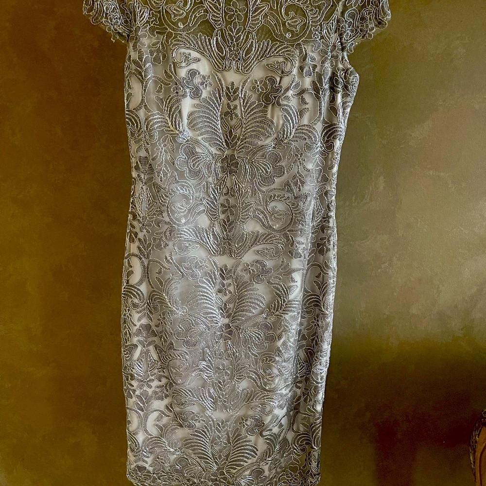 Silver knee length Dress Tadashi Shoji